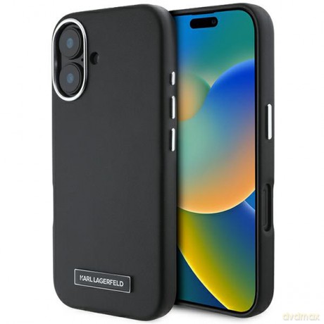 Karl Lagerfeld nakładka do iPhone 16 Plus 6,7 KLHMP16MPGMSRPK czarna Hardcase FW Metal Plate MagSafe