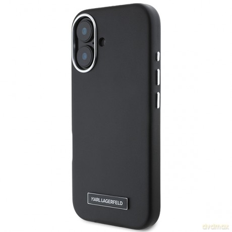 Karl Lagerfeld nakładka do iPhone 16 Plus 6,7 KLHMP16MPGMSRPK czarna Hardcase FW Metal Plate MagSafe