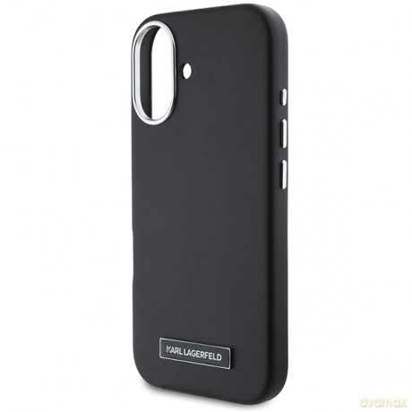 Karl Lagerfeld nakładka do iPhone 16 Plus 6,7 KLHMP16MPGMSRPK czarna Hardcase FW Metal Plate MagSafe