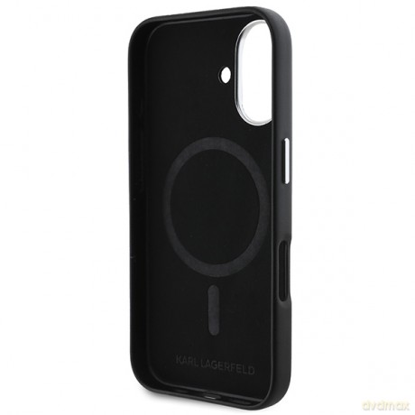 Karl Lagerfeld nakładka do iPhone 16 Plus 6,7 KLHMP16MPGMSRPK czarna Hardcase FW Metal Plate MagSafe