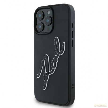 Karl Lagerfeld nakładka do iPhone 16 Pro 6,3 KLHCP16L3DRKSDLK czarna Hardcase 3D Rubber Bicolor Signature