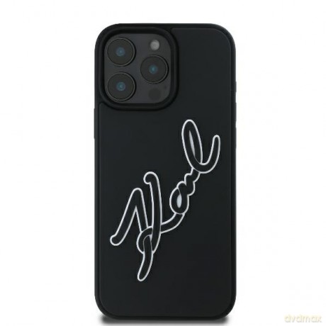 Karl Lagerfeld nakładka do iPhone 16 Pro 6,3 KLHCP16L3DRKSDLK czarna Hardcase 3D Rubber Bicolor Signature