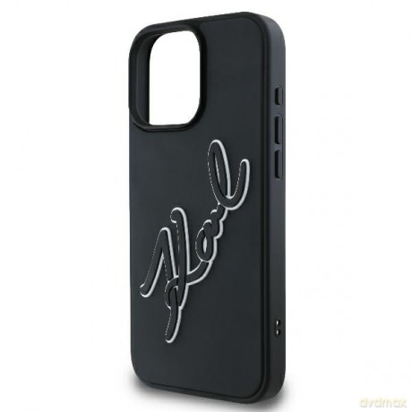 Karl Lagerfeld nakładka do iPhone 16 Pro 6,3 KLHCP16L3DRKSDLK czarna Hardcase 3D Rubber Bicolor Signature