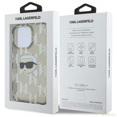 Karl Lagerfeld nakładka do iPhone 16 Pro 6,3 KLHCP16LHKLPKHK czarna Hardcase IML Karl Head Electroplated