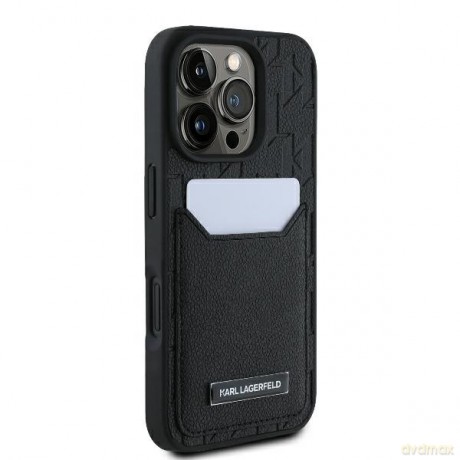 Karl Lagerfeld nakładka do iPhone 16 Pro 6,3 KLHCP16LPGKHPRPK czarna Hardcase Cardslots Monogram