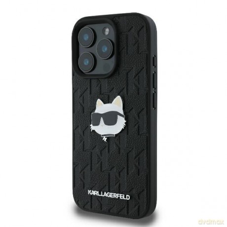 Karl Lagerfeld nakładka do iPhone 16 Pro 6,3 KLHCP16LPGKLCHPK czarna Hardcase Monogram Choupette Head Pin