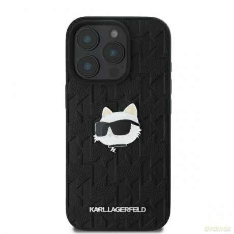 Karl Lagerfeld nakładka do iPhone 16 Pro 6,3 KLHCP16LPGKLCHPK czarna Hardcase Monogram Choupette Head Pin