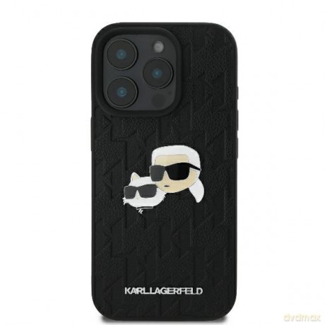 Karl Lagerfeld nakładka do iPhone 16 Pro 6,3 KLHCP16LPGKLKCPK czarna Hardcase Monogram Karl&Choupette Head Pin