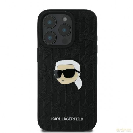 Karl Lagerfeld nakładka do iPhone 16 Pro 6,3 KLHCP16LPGKLKIPK czarna Hardcase Monogram Karl Head Pin