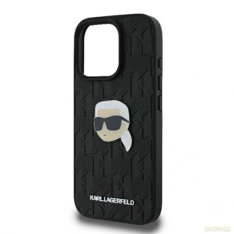 Karl Lagerfeld nakładka do iPhone 16 Pro 6,3 KLHCP16LPGKLKIPK czarna Hardcase Monogram Karl Head Pin