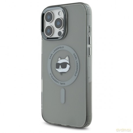 Karl Lagerfeld nakładka do iPhone 16 Pro 6,3 KLHMP16LHLSCHK czarna Hardcase IML Metal Choupette Head MagSafe