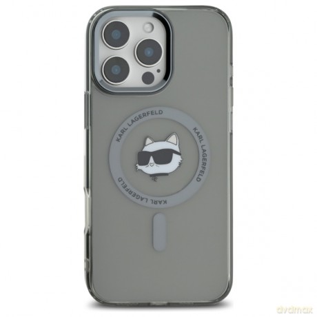 Karl Lagerfeld nakładka do iPhone 16 Pro 6,3 KLHMP16LHLSCHK czarna Hardcase IML Metal Choupette Head MagSafe