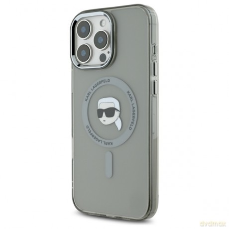 Karl Lagerfeld nakładka do iPhone 16 Pro 6,3 KLHMP16LHLSKIK czarna Hardcase IML Metal Karl Head MagSafe