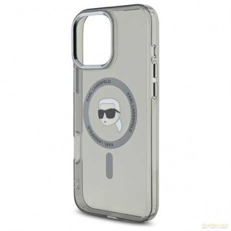 Karl Lagerfeld nakładka do iPhone 16 Pro 6,3 KLHMP16LHLSKIK czarna Hardcase IML Metal Karl Head MagSafe