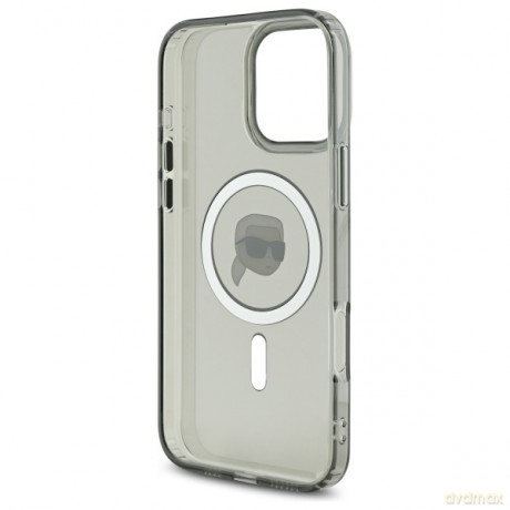 Karl Lagerfeld nakładka do iPhone 16 Pro 6,3 KLHMP16LHLSKIK czarna Hardcase IML Metal Karl Head MagSafe