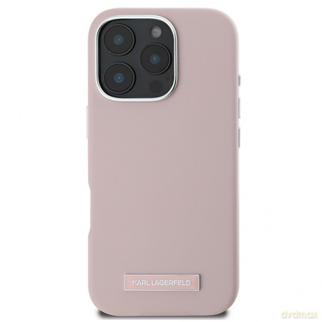 Karl Lagerfeld nakładka do iPhone 16 Pro 6,3 KLHMP16LPGMSRPP różowa Hardcase FW Metal Plate MagSafe