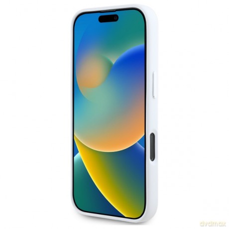 Karl Lagerfeld nakładka do iPhone 16 Pro 6,3 KLHMP16LSCMKMPCH biała Hardcase Silicone Shadow Metal Initial MagSafe