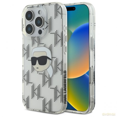 Karl Lagerfeld nakładka do iPhone 16 Pro Max 6,9 KLHCP16XHKLPKHT przezroczysta Hardcase IML Karl Head Electroplated