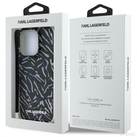 Karl Lagerfeld nakładka do iPhone 16 Pro Max 6,9 KLHCP16XHZBPKCCU fioletowa Hardcase Zebra With Cord