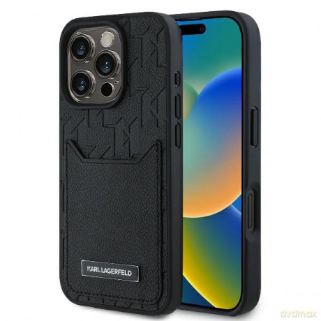 Karl Lagerfeld nakładka do iPhone 16 Pro Max 6,9 KLHCP16XPGKHPRPK czarna Hardcase Cardslots Monogram