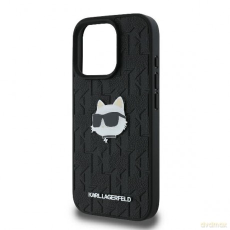 Karl Lagerfeld nakładka do iPhone 16 Pro Max 6,9 KLHCP16XPGKLCHPK czarna Hardcase Monogram Choupette Head Pin
