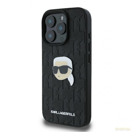 Karl Lagerfeld nakładka do iPhone 16 Pro Max 6,9 KLHCP16XPGKLKIPK czarna Hardcase Monogram Karl Head Pin