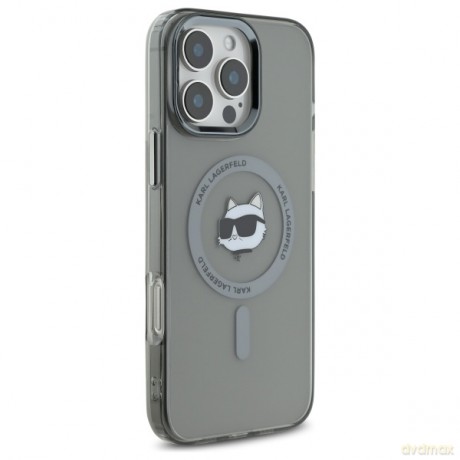 Karl Lagerfeld nakładka do iPhone 16 Pro Max 6,9 KLHMP16XHLSCHK czarna Hardcase IML Metal Choupette Head MagSafe