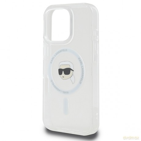 Karl Lagerfeld nakładka do iPhone 16 Pro Max 6,9 KLHMP16XHLSKIH biała Hardcase IML Metal Karl Head MagSafe