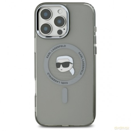 Karl Lagerfeld nakładka do iPhone 16 Pro Max 6,9 KLHMP16XHLSKIK czarna Hardcase IML Metal Karl Head MagSafe