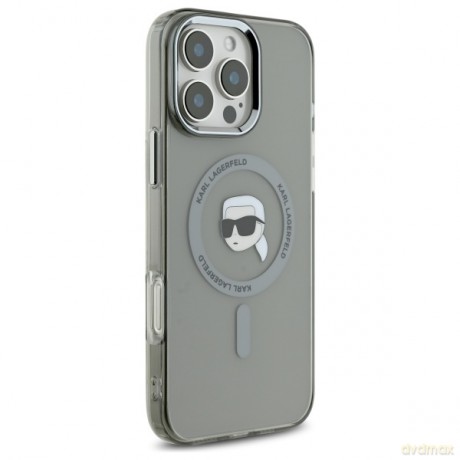 Karl Lagerfeld nakładka do iPhone 16 Pro Max 6,9 KLHMP16XHLSKIK czarna Hardcase IML Metal Karl Head MagSafe
