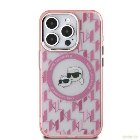 Karl Lagerfeld nakładka do iPhone 16 Pro Max 6,9 KLHMP16XHMCKMHP różowa Hardcase IML Monogram Karl&Choupette Head MagSafe