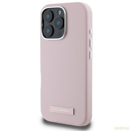 Karl Lagerfeld nakładka do iPhone 16 Pro Max 6,9 KLHMP16XPGMSRPP różowa Hardcase FW Metal Plate MagSafe