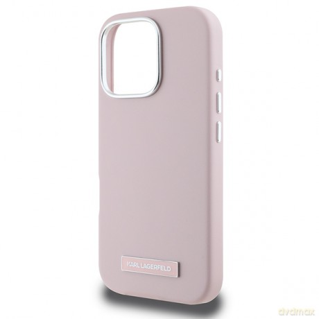Karl Lagerfeld nakładka do iPhone 16 Pro Max 6,9 KLHMP16XPGMSRPP różowa Hardcase FW Metal Plate MagSafe