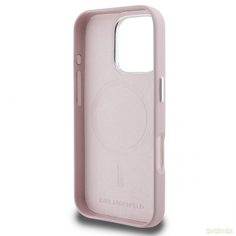 Karl Lagerfeld nakładka do iPhone 16 Pro Max 6,9 KLHMP16XPGMSRPP różowa Hardcase FW Metal Plate MagSafe