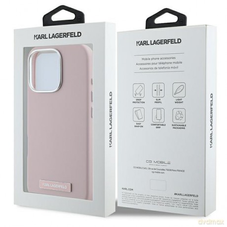 Karl Lagerfeld nakładka do iPhone 16 Pro Max 6,9 KLHMP16XPGMSRPP różowa Hardcase FW Metal Plate MagSafe