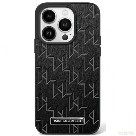 Karl Lagerfeld nakładka do iPhone 16 Pro Max 6,9 KLHMP16XPKHPORPK czarna Hardcase Leather Monogram Metal Logo MagSafe