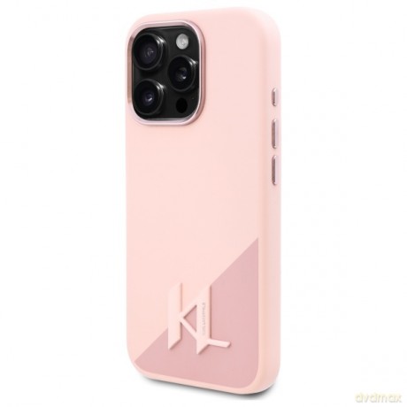 Karl Lagerfeld nakładka do iPhone 16 Pro Max 6,9 KLHMP16XSCMKMPCP różowa Hardcase Silicone Shadow Metal Initial MagSafe