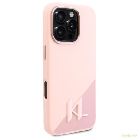 Karl Lagerfeld nakładka do iPhone 16 Pro Max 6,9 KLHMP16XSCMKMPCP różowa Hardcase Silicone Shadow Metal Initial MagSafe