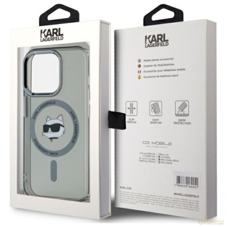 Karl Lagerfeld nakładka HC MagSafe IML Metal Choupette Head do iPhone 15 Pro 6,1 czarna