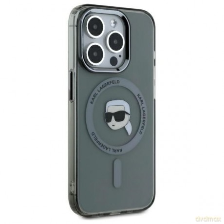 Karl Lagerfeld nakładka HC MagSafe IML Metal K. Head do iPhone 15 Pro Max 6,7 czarna