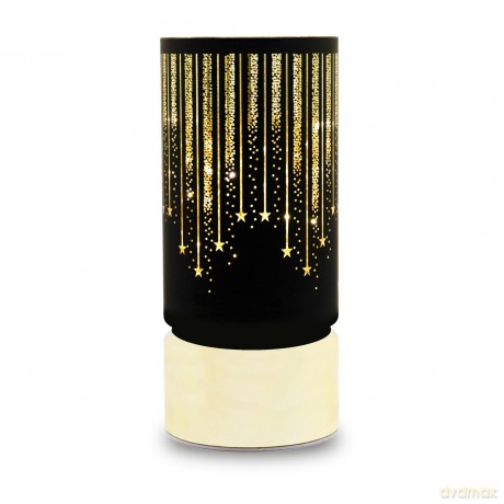 Lampion świąteczny szklany FCL-20 czarno-złoty L Forever Light