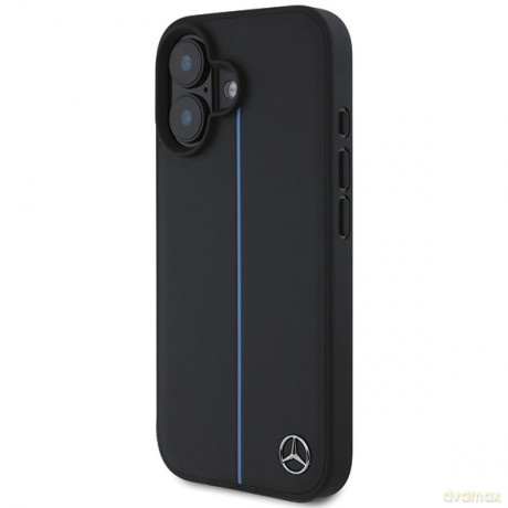 Mercedes nakładka do iPhone 16 6,1 MEHMP16S23RURBK Hardcase MB Blue Line Leather MagSafe czarna