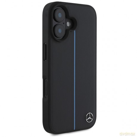 Mercedes nakładka do iPhone 16 6,1 MEHMP16S23RURBK Hardcase MB Blue Line Leather MagSafe czarna