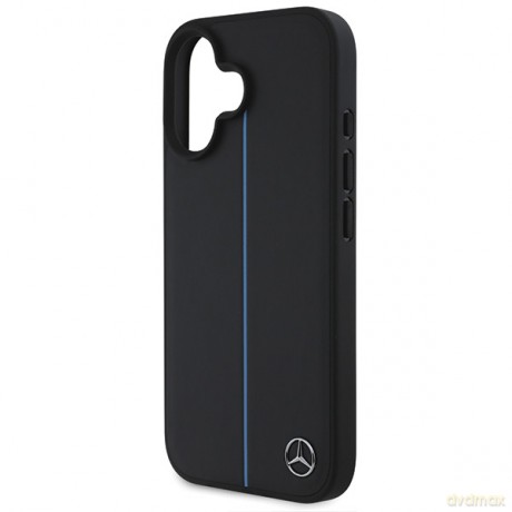 Mercedes nakładka do iPhone 16 6,1 MEHMP16S23RURBK Hardcase MB Blue Line Leather MagSafe czarna