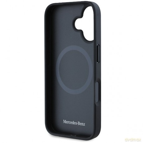 Mercedes nakładka do iPhone 16 6,1 MEHMP16S23RURBK Hardcase MB Blue Line Leather MagSafe czarna