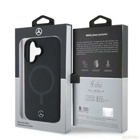 Mercedes nakładka do iPhone 16 Plus 6,7 MEHMP16M23RCMK Hardcase Smooth Leather MagSafe czarna