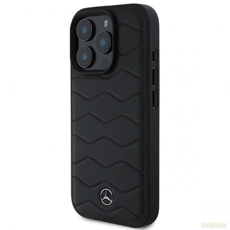 Mercedes nakładka do iPhone 16 Pro 6,3 MEHCP16L23RWRSK Hardcase MB Waves Leather czarna