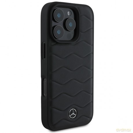 Mercedes nakładka do iPhone 16 Pro 6,3 MEHCP16L23RWRSK Hardcase MB Waves Leather czarna