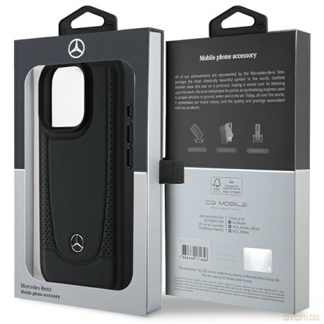 Mercedes nakładka do iPhone 16 Pro 6,3 MEHCP16LARMBK Hardcase Leather Urban czarna