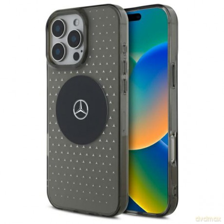 Mercedes nakładka do iPhone 16 Pro 6,3 MEHMP16L23HCPK Hardcase MB Case Star Pattern czarna